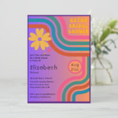 Voel de beat! Kosmisch Retro 70s Vrijgezellenfeest Kaart (Staand voorkant)