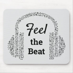 Voel de beat muziek hoofdtelefoon modern muismat