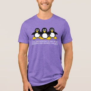 Voel de brandende blik van de pinguïns T-shirt