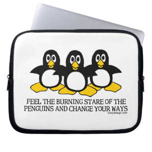 Voel de brandende staar van de pinguïns aan laptop sleeve