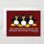 Voel de brandende val van de pinguïns briefkaart (Voorkant / Achterkant)