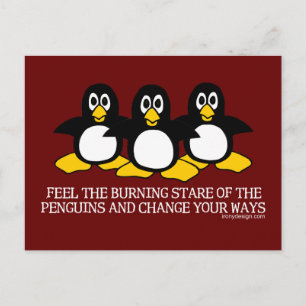 Voel de brandende val van de pinguïns briefkaart