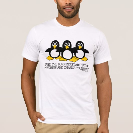 Voel de brandende val van de pinguïns T-shirt aan (Voorkant)