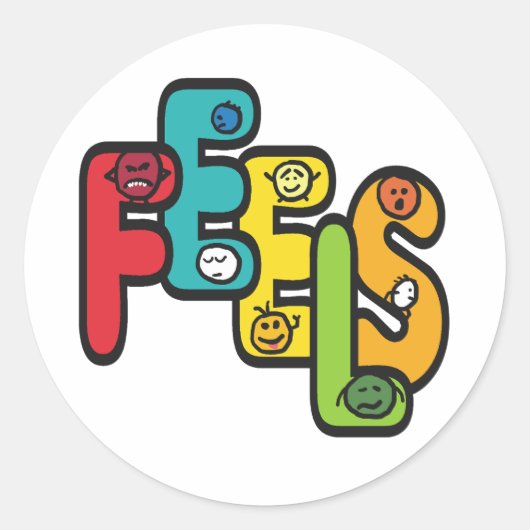 Voel de gevoelens ronde sticker (Voorkant)