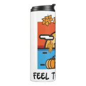 Voel de herfst herfstseizoen vibes thermosbeker (Gedraaid links)