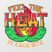 Voel de Hitte Green Chili Peppers Restaurant Raamsticker (Vel)