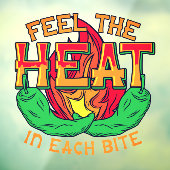Voel de Hitte Green Chili Peppers Restaurant Raamsticker (Vel 3)