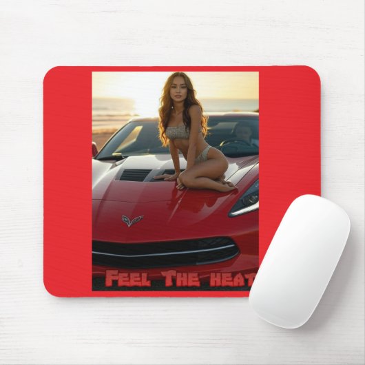 Voel de hitte van de Mousepad Muismat (Met muis)