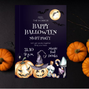 Voel de Horror Gelukkig Halloween Nacht Feest Kaart