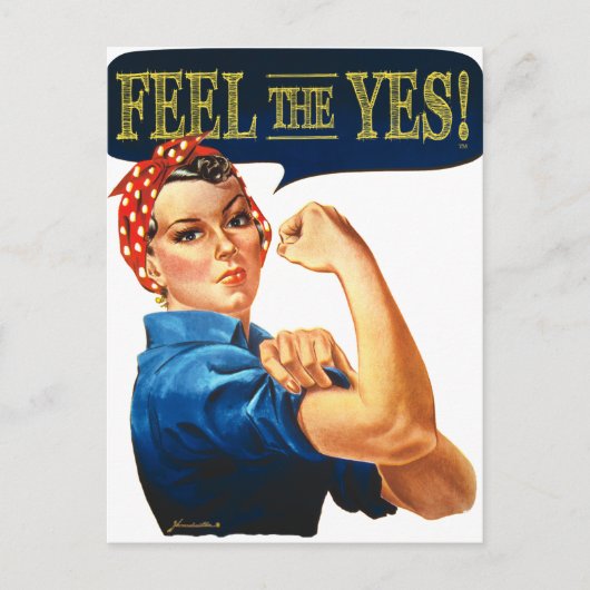 Voel de Ja! Rosie de Riveter Briefkaart (Voorkant)