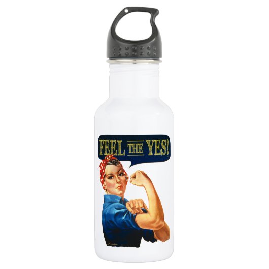 Voel de Ja! Rosie de Riveter Waterfles (Voorkant)