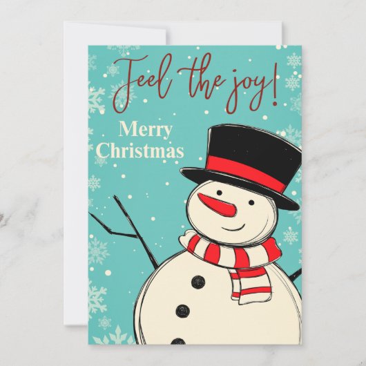 Voel de Joy Merry Kerstmis Snowman Holiday Kaart (Voorkant)