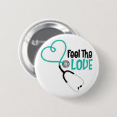 Voel de liefde ronde button 5,7 cm (Voorkant /achterkant)