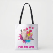 VOEL DE LIEFDE TRENDY ONTWERP TOTE BAG (Voorkant)