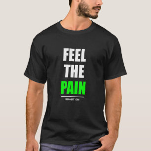 Voel de pijn in het buikgebouw op Gym Fitness T-shirt