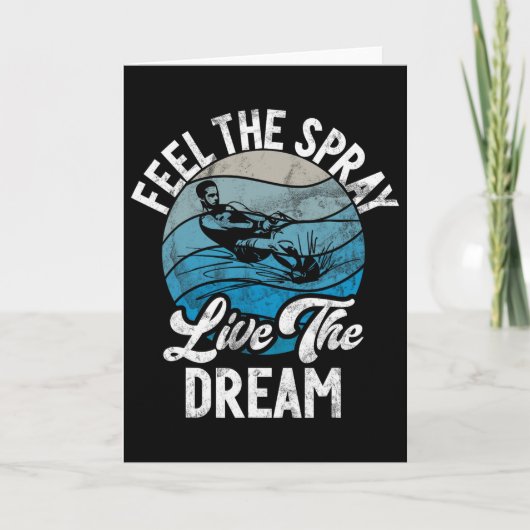 Voel De Spray Leef De Droom Waterskiën  Kaart (Voorkant)