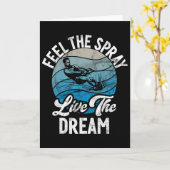 Voel De Spray Leef De Droom Waterskiën  Kaart (Gele Bloem)