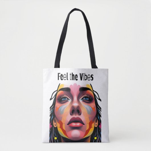 Voel de vibes tote bag (Voorkant)