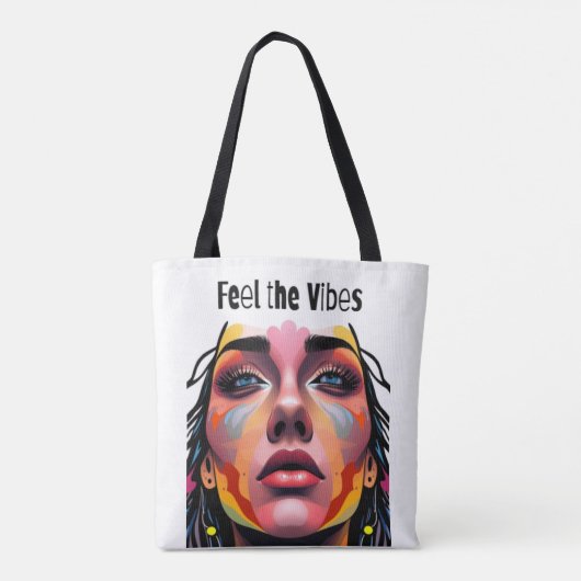 Voel de vibes tote bag (Achterkant)