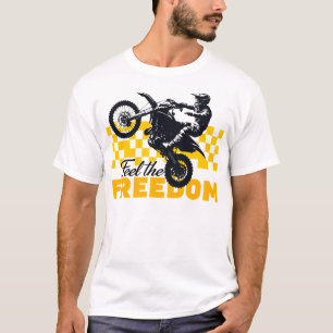 Voel de VRIJHEID Geel Geruite Wielie T-shirt