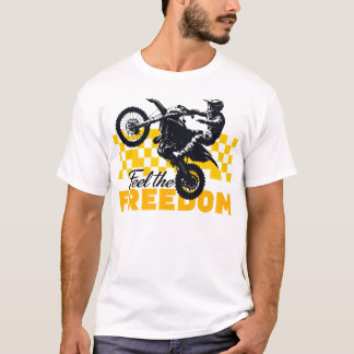 Voel de VRIJHEID Geel Geruite Wielie T-shirt