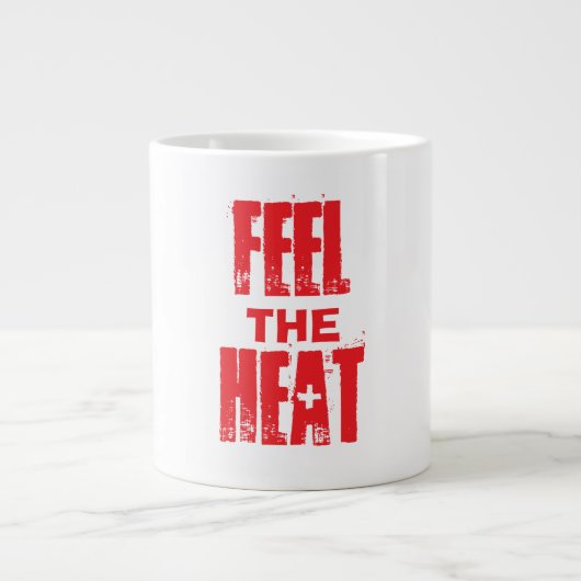 Voel de warmte grote koffiekop (Voorkant)