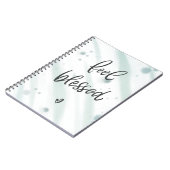 Voel gezegend Notitieboek | Blauw groen citaat (Linkerzijde)