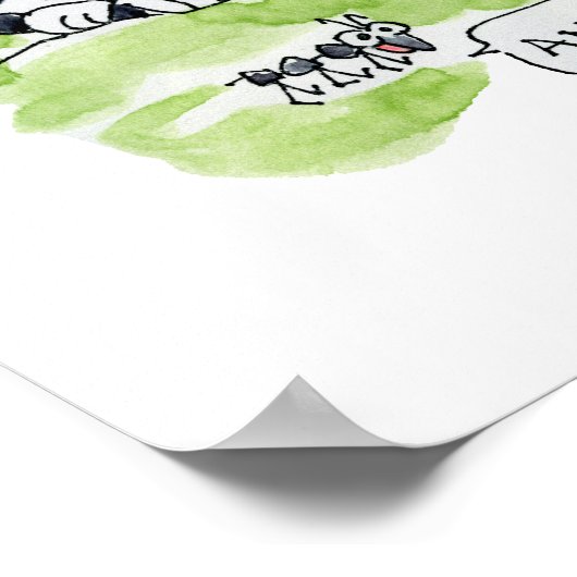 Voel goed Cartoon Dieren Poster (Hoek)