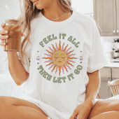 Voel het allemaal en laat het dan gaan Retro Boho Tri-Blend Shirt