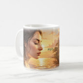 🌅 Voel het Licht Serene Dawn Mok (Voorkant links)