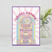 Voel het Ritme! Kosmische Retro 70-er Jaren Bruids Kaart (Staand voorkant)