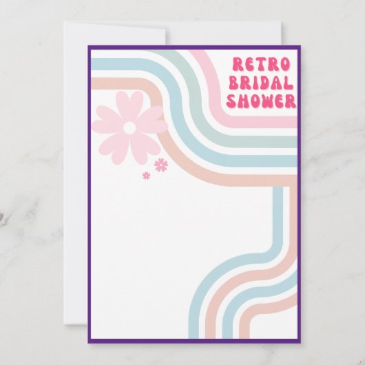 Voel het Ritme! Kosmische Retro 70s Bruidsdouche Kaart (Achterkant)