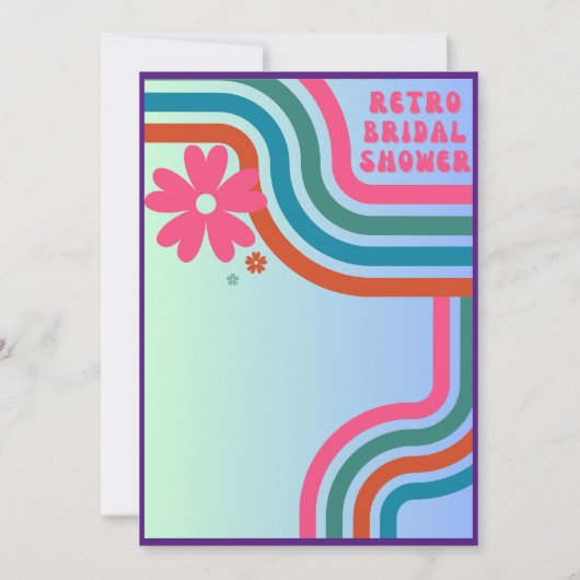 Voel het Ritme! Kosmische Retro 70s Bruidsdouche Kaart (Achterkant)