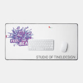 Voel het Ritme | Retro Microfoon Personaliseerbare Bureaumat (Keyboard & Muis)