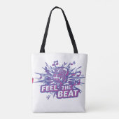 Voel het Ritme | Retro Microfoon Persoonlijke Musi Tote Bag (Achterkant)