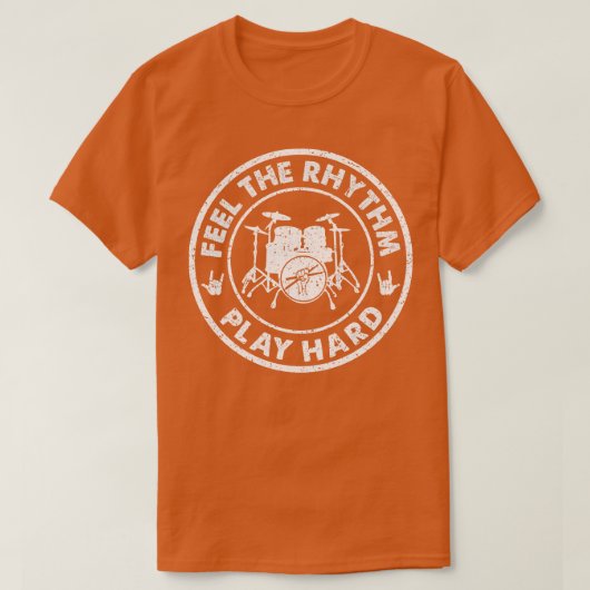  Voel het ritme Speel hard T-shirt (Design voorkant)