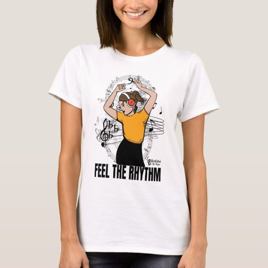 Voel het ritme vrouwen wit t-shirt (Voorkant)