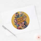 Voel het vuur van de overwinning ronde sticker (Envelop)