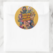 Voel het vuur van de overwinning ronde sticker (Tas)