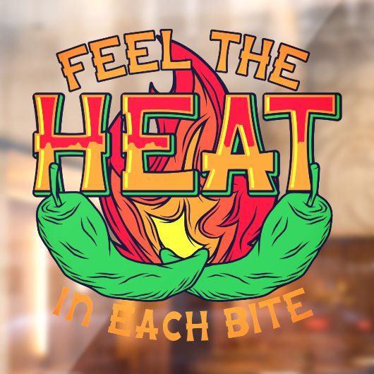 Voel het warmtegenerrestaurant Chili Peppers Raamsticker (Vel 2)