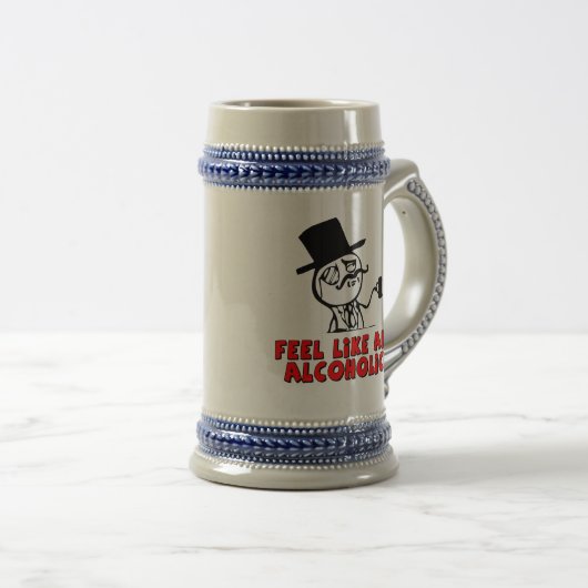 Voel je als een Alcoholic MEME Beer Stein Bierpul (Voorkant rechts)
