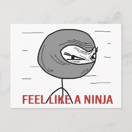 Voel je als een Ninja Briefkaart (Voorkant)