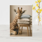 Voel je beter, moe giraffe kaart (Gele Bloem)