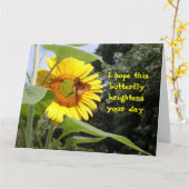Voel je beter van Groot Butterfly Big Kaart (Gele Bloem)