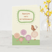 Voel je beter, word goed na heupvervanging, vogel kaart (Gele Bloem)