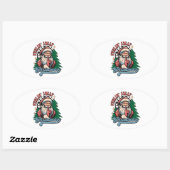 Voel je blij Kerstman Ovale Sticker (Vel)