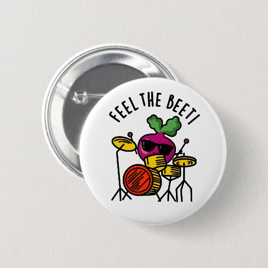 Voel je de biet Funny Veggie Pun Ronde Button 5,7 Cm (Voorkant /achterkant)