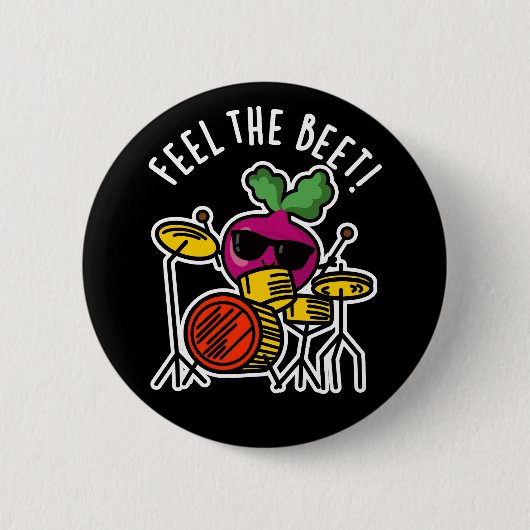 Voel je de biet grappig Veggie Pun Dark BG Ronde Button 5,7 Cm (Voorkant)