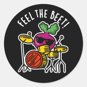 Voel je de biet grappig Veggie Pun Dark BG Ronde Sticker