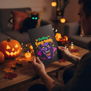 Voel je Fang Tastisch Halloween Vampierontwerp Folie Wenskaart